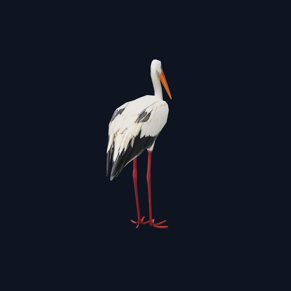 Elegant White Stork model pack